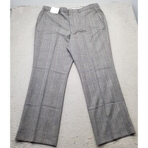 Oakton Dress Pants Mens 42 Multi Plaid Modern Fit Flat Front Formal Straight Leg